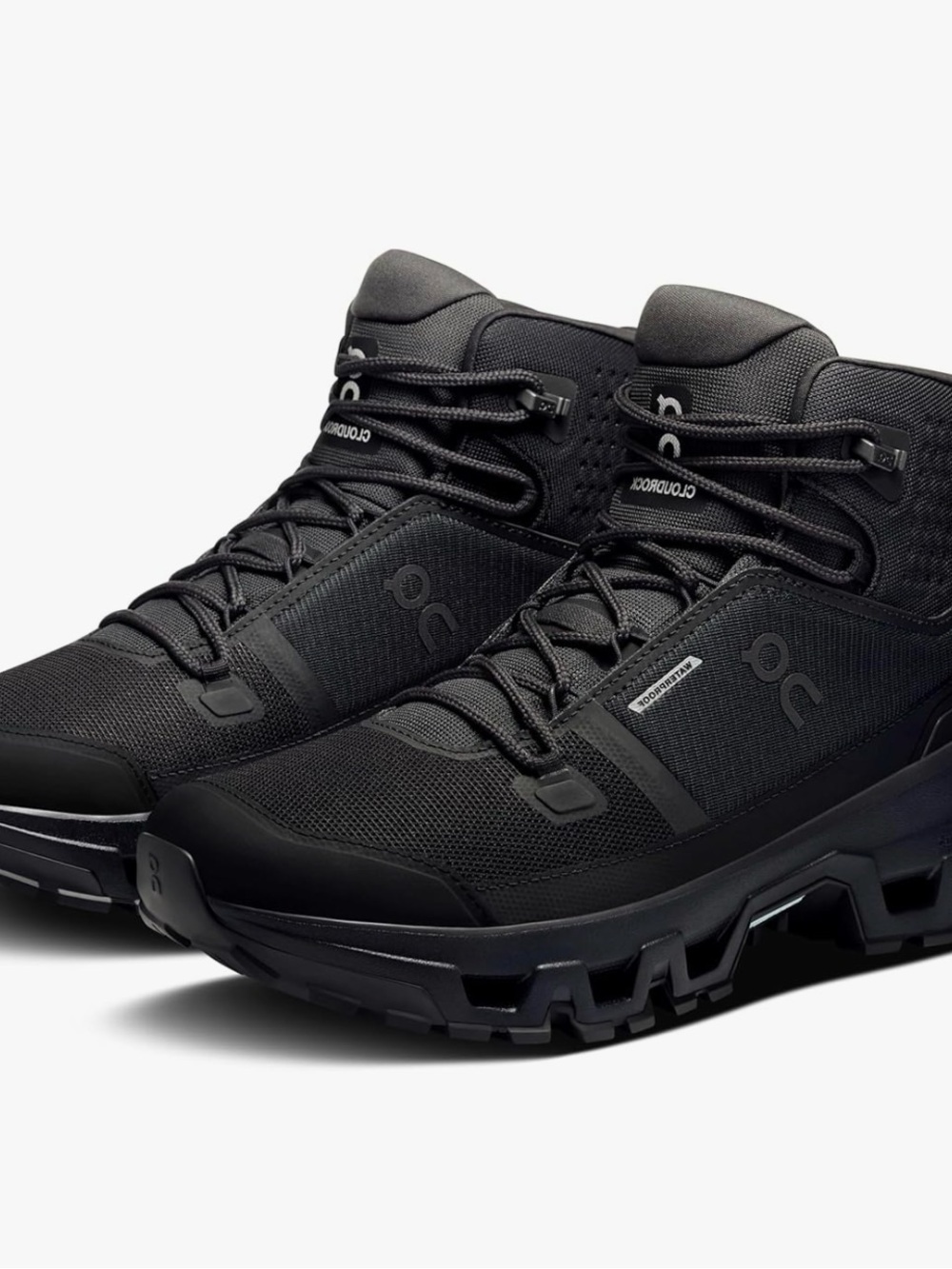 On Running Black Waterproof Mid-Top Trail Boots